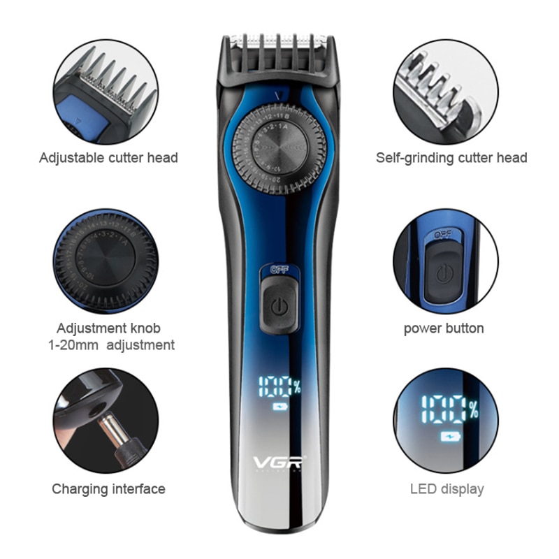 Professional Digital LCD Display Adjustable Beard Trimmer For Men Rechargeable Hair Trimmer 1-20mm Electric Hair Cutter Machine Professional Digital LCD Display Adjustable Beard Trimmer For Men Rechargeable Hair Trimmer 1-20mm Electric Hair Cutter Machine
