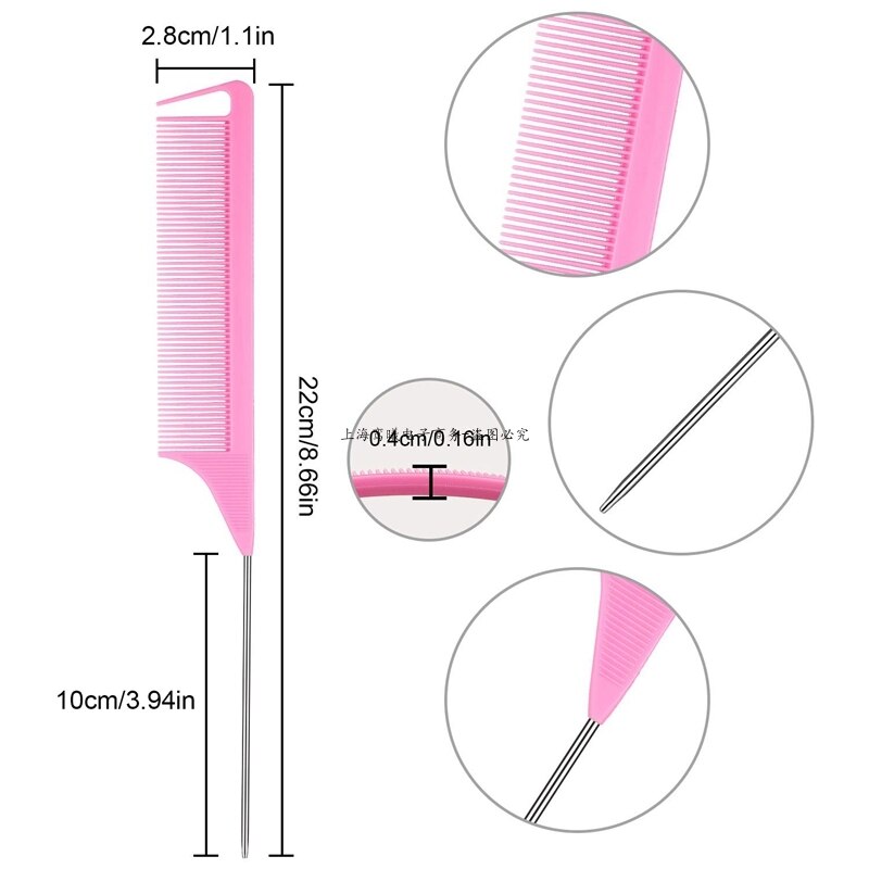 New  6Pcs Professional Hair Cricket Comb Heat Resistant Medium Cutting Carbon Comb Salon Antistatic Barber Styling Brush Tool