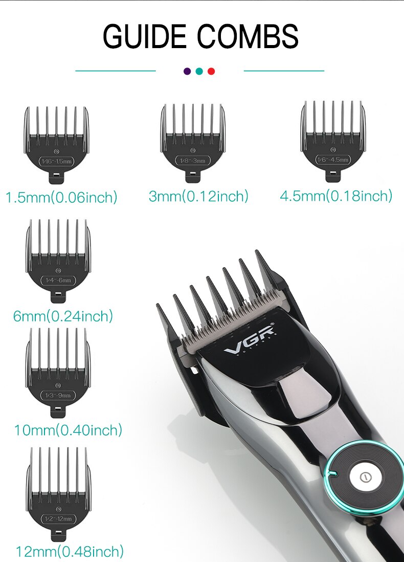 Professional Cordless 15 Speed Adjustable Hair Trimmer For Men Beard Hair Clipper Electric Hair Cutting Machine Barber Shop Kit
