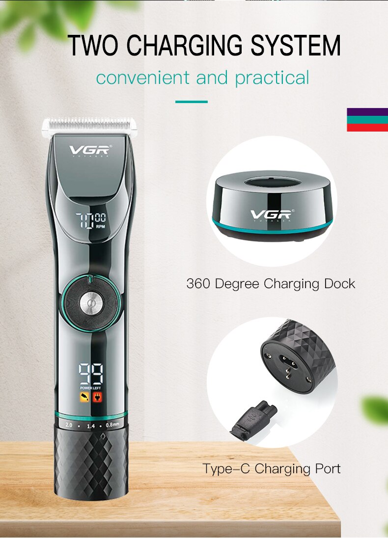 Professional Cordless 15 Speed Adjustable Hair Trimmer For Men Beard Hair Clipper Electric Hair Cutting Machine Barber Shop Kit