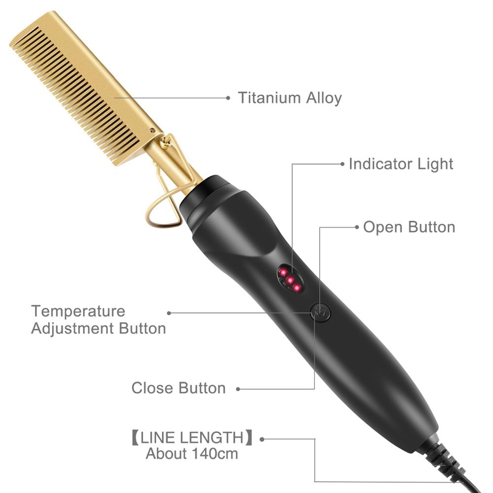 Leeons Black Hot Comb Hair Straightener Flat Iron Electric Hot Heating Comb Wet And Dry Hair Curler Straight Styler Curling Iron Leeons Black Hot Comb Hair Straightener Flat Iron Electric Hot Heating Comb Wet And Dry Hair Curler Straight Styler Curling Iron