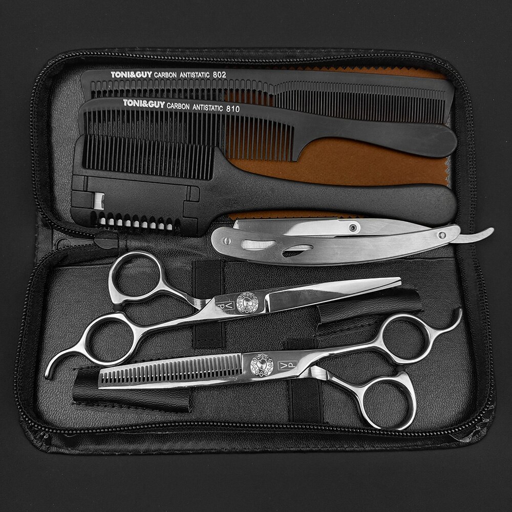 6.0" Hair Scissors Professional Hairdressing Scissors Set Barber Scissors Thinning Shears Hair Cutting Tool Hairdresser Scissors