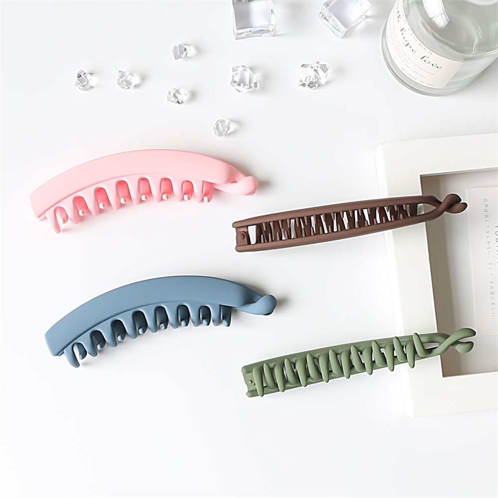2021 Frosted Hair Clips Solid Color Banana Clip Women's Hair Accessories Fashion Ponytail Barrettes Hair Claws Hairpins 2021 Frosted Hair Clips Solid Color Banana Clip Women's Hair Accessories Fashion Ponytail Barrettes Hair Claws Hairpins