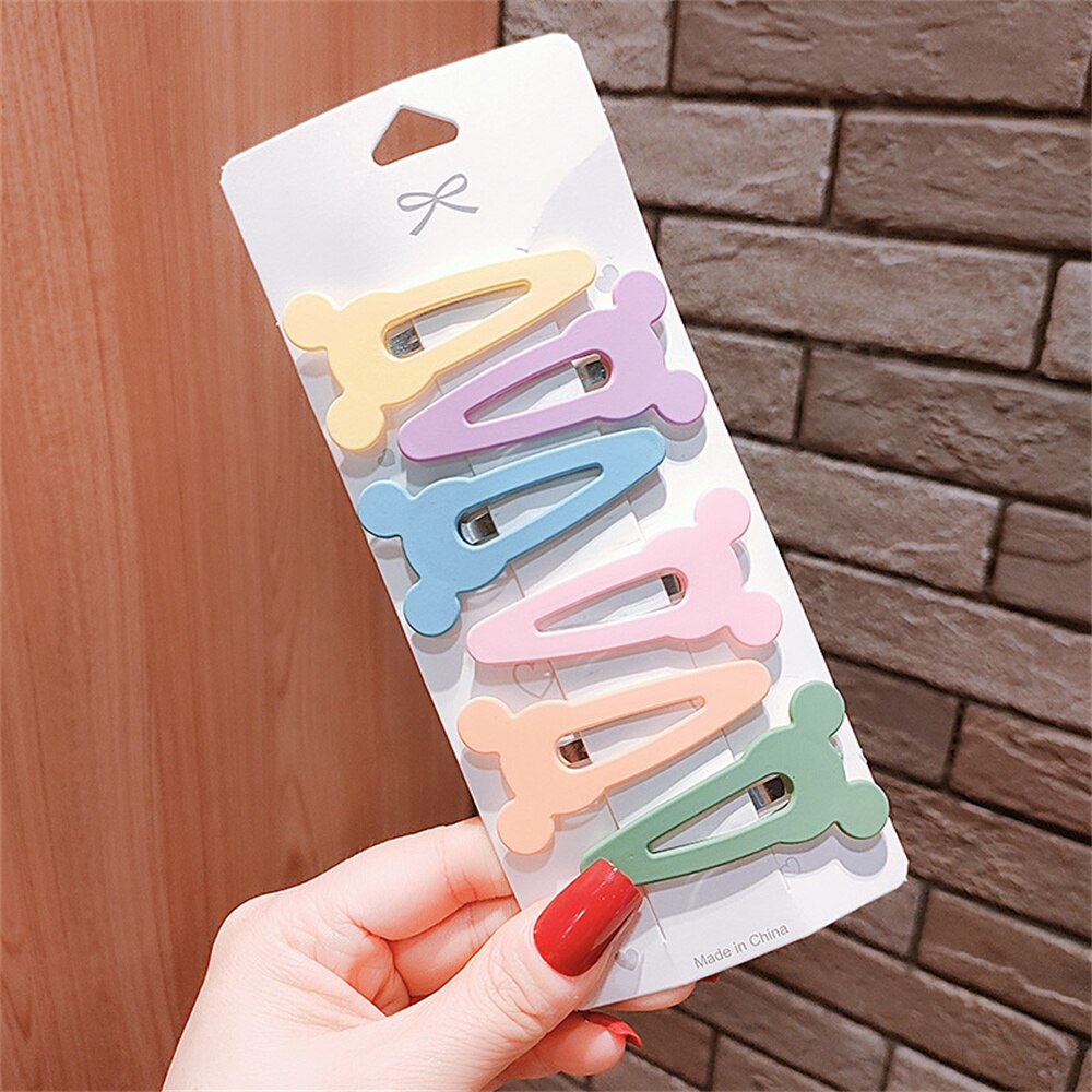 6Pcs/Set Hairgrip Candy Color Matte Hair Clip Rabbit Ears Oval Triangle Hairpins Women Girls Hair Accessories Geometric Barrette 6Pcs/Set Hairgrip Candy Color Matte Hair Clip Rabbit Ears Oval Triangle Hairpins Women Girls Hair Accessories Geometric Barrette