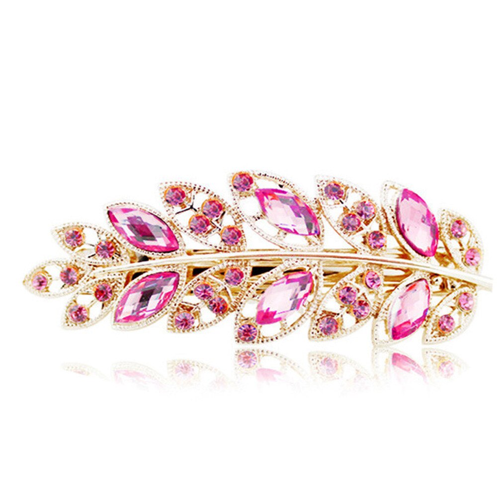Beauty Women Fashion Hair Clip Creative Leaf Crystal Alloy Rhinestone Barrette Hairpin Headband Korean Hair Accessories Beauty Women Fashion Hair Clip Creative Leaf Crystal Alloy Rhinestone Barrette Hairpin Headband Korean Hair Accessories