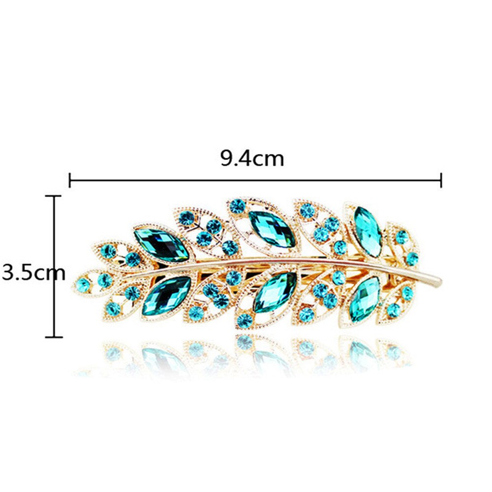 Beauty Women Fashion Hair Clip Creative Leaf Crystal Alloy Rhinestone Barrette Hairpin Headband Korean Hair Accessories Beauty Women Fashion Hair Clip Creative Leaf Crystal Alloy Rhinestone Barrette Hairpin Headband Korean Hair Accessories