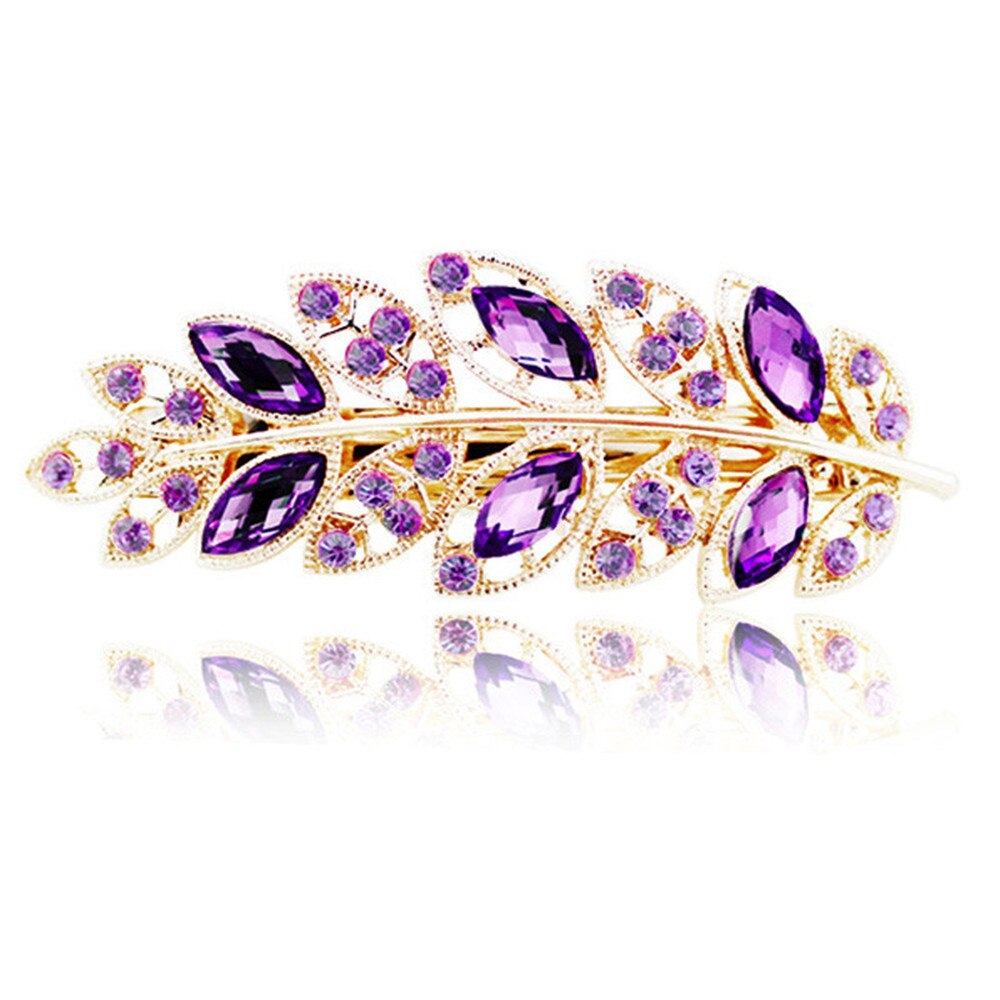 Beauty Women Fashion Hair Clip Creative Leaf Crystal Alloy Rhinestone Barrette Hairpin Headband Korean Hair Accessories Beauty Women Fashion Hair Clip Creative Leaf Crystal Alloy Rhinestone Barrette Hairpin Headband Korean Hair Accessories