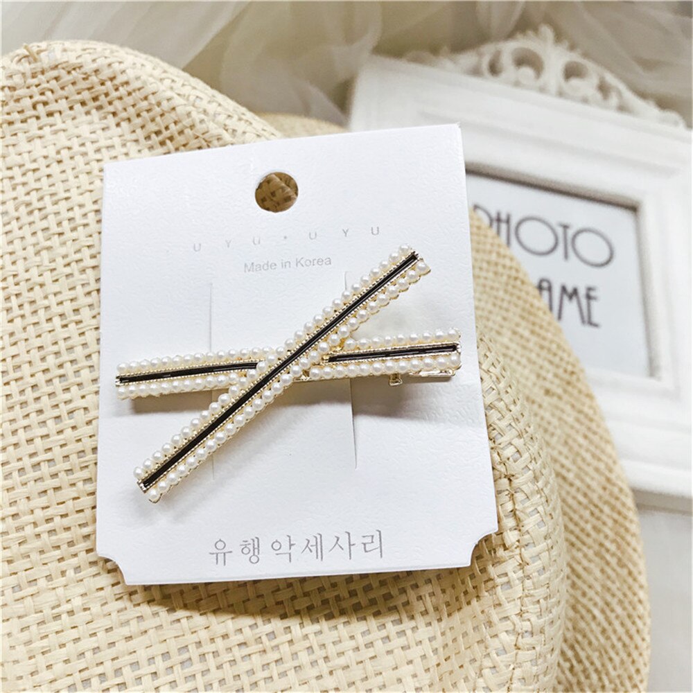 New Women Elegant Luxury Crystals Pearls Bow Flower Hairpins Sweet Headband Hair Clips Barrettes Fashion Hair Accessories