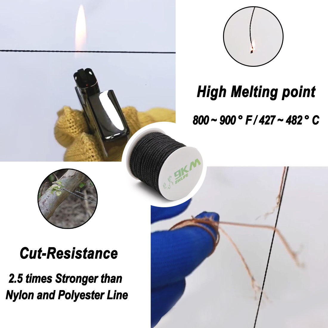 50Lbs-2000Lbs Black Kevlar Line Braided Fishing Assist Line High Tensile Strength Tactical Rope KiteRefractory Backpacking Cord 50Lbs-2000Lbs Black Kevlar Line Braided Fishing Assist Line High Tensile Strength Tactical Rope KiteRefractory Backpacking Cord