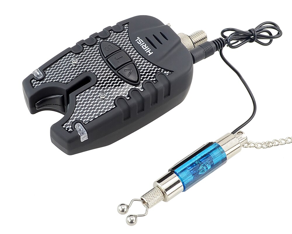 3 Carp Fishing Bite Alarm and Swinger Set Water Resistant Blue LED Fishing Swingers Fish Bite Indicator