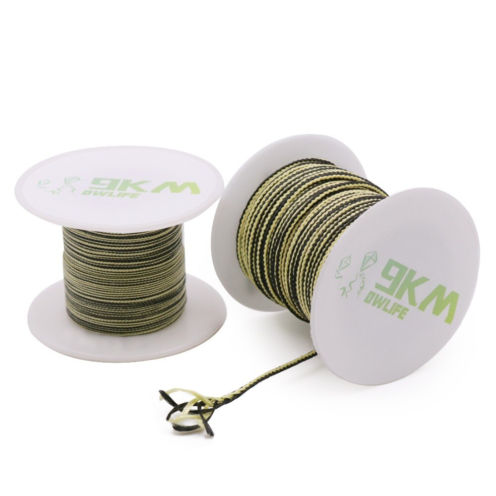 Kevlar Line 80~400lb Braided Fishing Assist Line Kite Flying String Outdoor Camping Hiking Dirt-resistant Yellow&black 50~1000ft