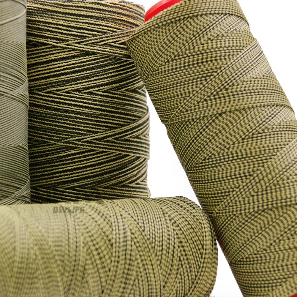 Kevlar Line 80~400lb Braided Fishing Assist Line Kite Flying String Outdoor Camping Hiking Dirt-resistant Yellow&black 50~1000ft