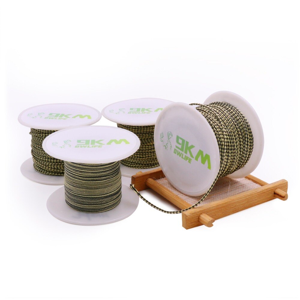 Kevlar Line 80~400lb Braided Fishing Assist Line Kite Flying String Outdoor Camping Hiking Dirt-resistant Yellow&black 50~1000ft