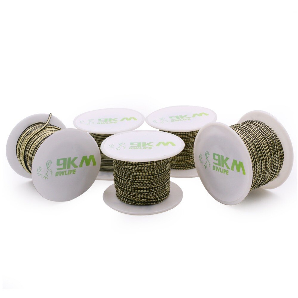 Kevlar Line 80~400lb Braided Fishing Assist Line Kite Flying String Outdoor Camping Hiking Dirt-resistant Yellow&black 50~1000ft