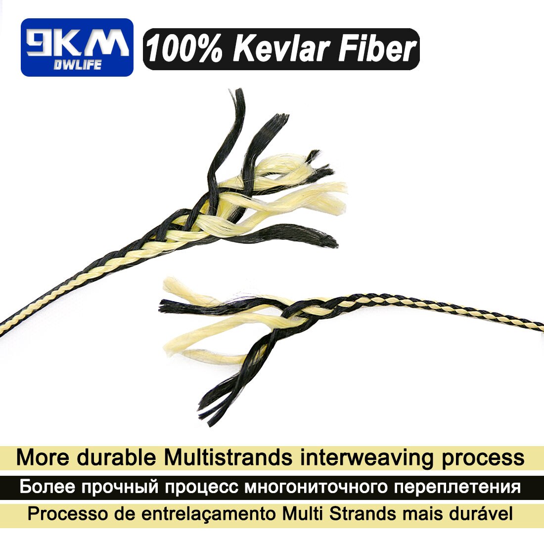 Kevlar Line 80~400lb Braided Fishing Assist Line Kite Flying String Outdoor Camping Hiking Dirt-resistant Yellow&black 50~1000ft Kevlar Line 80~400lb Braided Fishing Assist Line Kite Flying String Outdoor Camping Hiking Dirt-resistant Yellow&black 50~1000ft