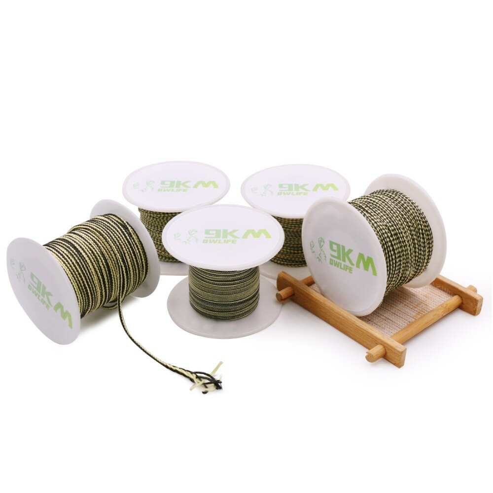 Kevlar Line 80~400lb Braided Fishing Assist Line Kite Flying String Outdoor Camping Hiking Dirt-resistant Yellow&black 50~1000ft