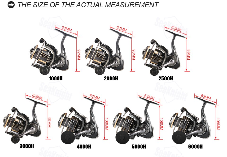 SeaKnight Brand TREANT III Series 5.0:1 5.8:1 Fishing Reels 1000-6000 MAX Drag 28lb Power Spinning Reels Dual Bearing System