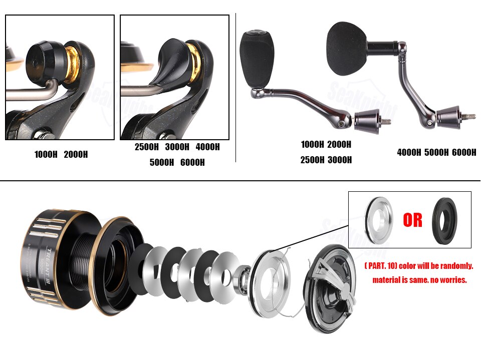 SeaKnight Brand TREANT III Series 5.0:1 5.8:1 Fishing Reels 1000-6000 MAX Drag 28lb Power Spinning Reels Dual Bearing System