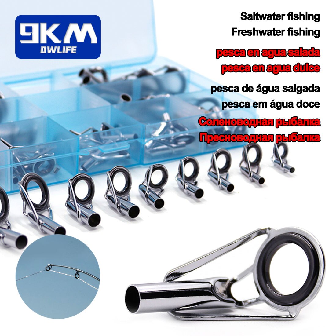 Fishing Rod Guide Tip Repair Kit Set 24~230Pcs Rod Building Guide Stainless Steel Ceramic Ring Saltwater Freshwater Fishing Box Fishing Rod Guide Tip Repair Kit Set 24~230Pcs Rod Building Guide Stainless Steel Ceramic Ring Saltwater Freshwater Fishing Box