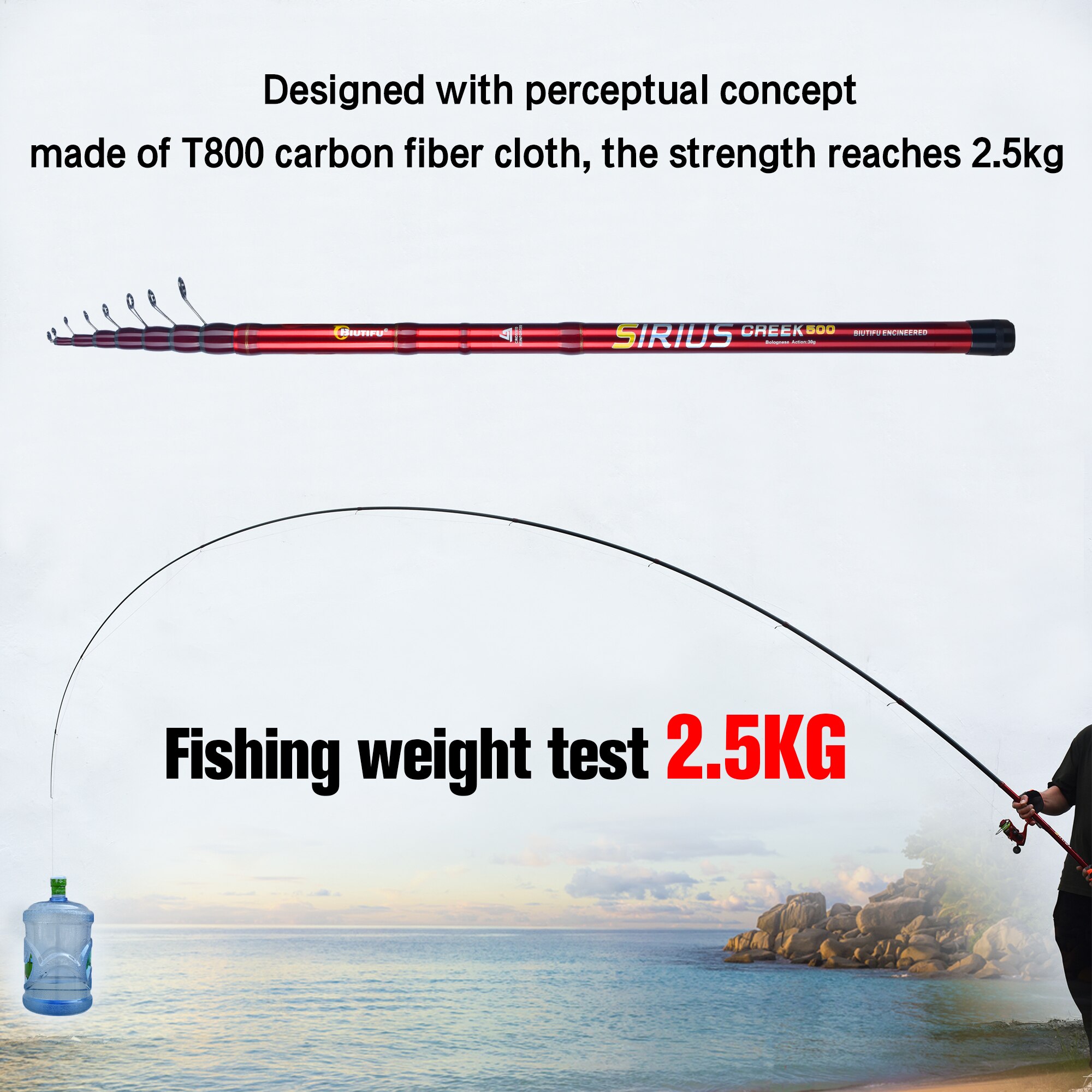 BIUTIFU Telescopic Fishing Rod 4/4.5/5/5.5/6/6.5m T800 Carbon Travel UltraLight Spinning Float Outdoor 30g Trout Bolognese Pole BIUTIFU Telescopic Fishing Rod 4/4.5/5/5.5/6/6.5m T800 Carbon Travel UltraLight Spinning Float Outdoor 30g Trout Bolognese Pole