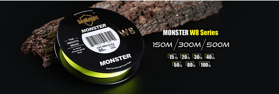 SeaKnight Brand MONSTER/MANSTER W8 Fishing Line 150M 300M 500M 8 Strands Braided Fishing Line Multifilament PE Line 15 -100LB