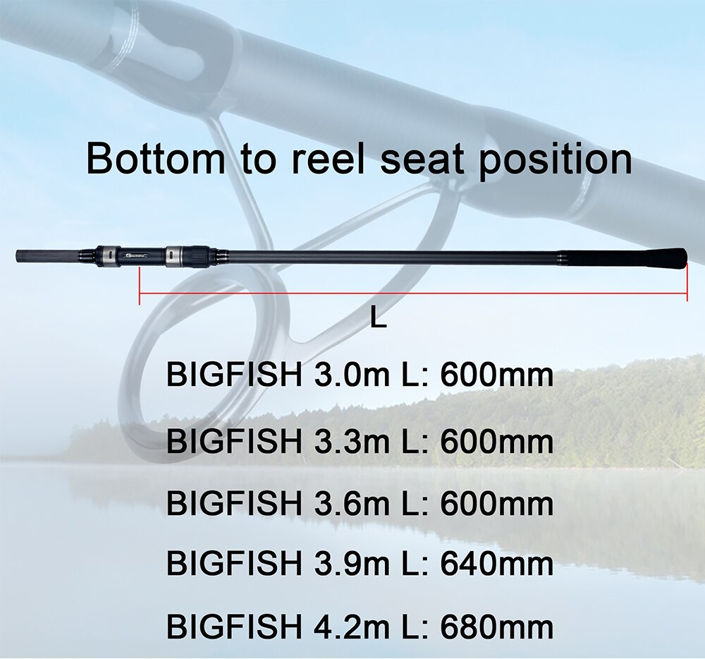BIUTIFU BIGFISH Carp Fishing Rod 4.2/3.9/3.6/3.0m T800 Carbon Fibre 3.5lb Throwing 40-200g Travel Surfcasting Spinning Hard Pole