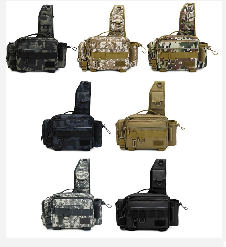 Multifunctional Fishing Tackle Bags Single Shoulder Crossbody Bag Waist Pack Fish Lures Gear Utility Storage Fishing Bag  X232G