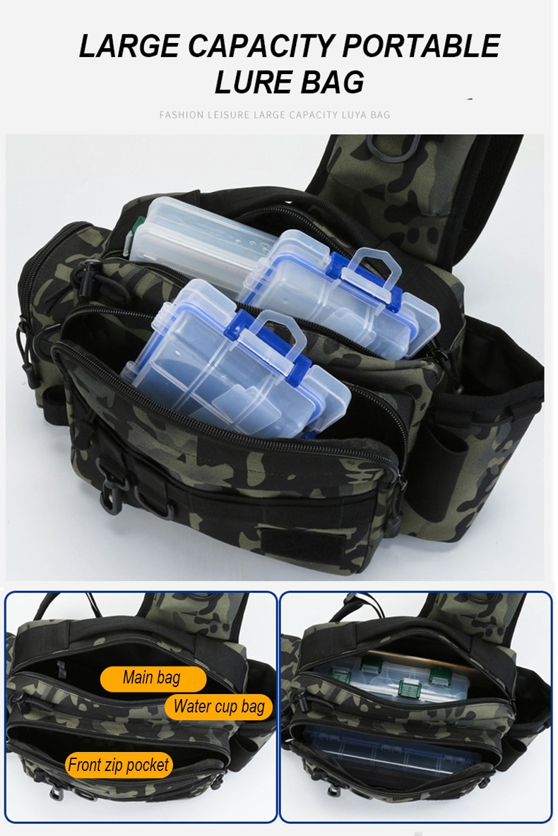Multifunctional Fishing Tackle Bags Single Shoulder Crossbody Bag Waist Pack Fish Lures Gear Utility Storage Fishing Bag X232G Multifunctional Fishing Tackle Bags Single Shoulder Crossbody Bag Waist Pack Fish Lures Gear Utility Storage Fishing Bag X232G