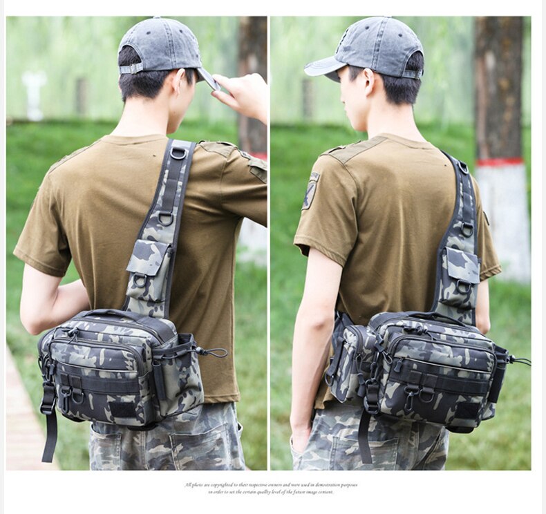 Multifunctional Fishing Tackle Bags Single Shoulder Crossbody Bag Waist Pack Fish Lures Gear Utility Storage Fishing Bag  X232G