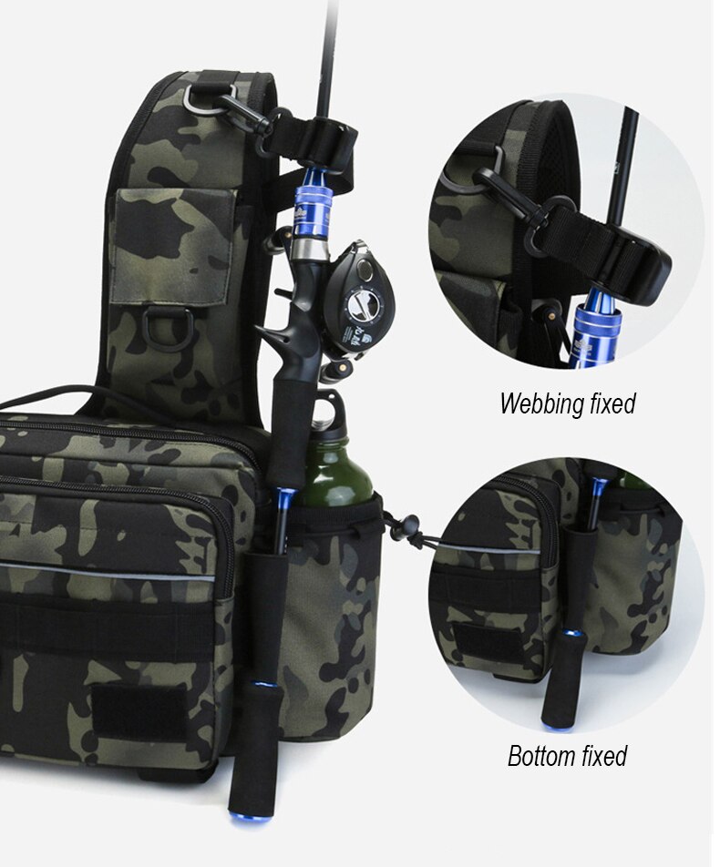 Multifunctional Fishing Tackle Bags Single Shoulder Crossbody Bag Waist Pack Fish Lures Gear Utility Storage Fishing Bag  X232G