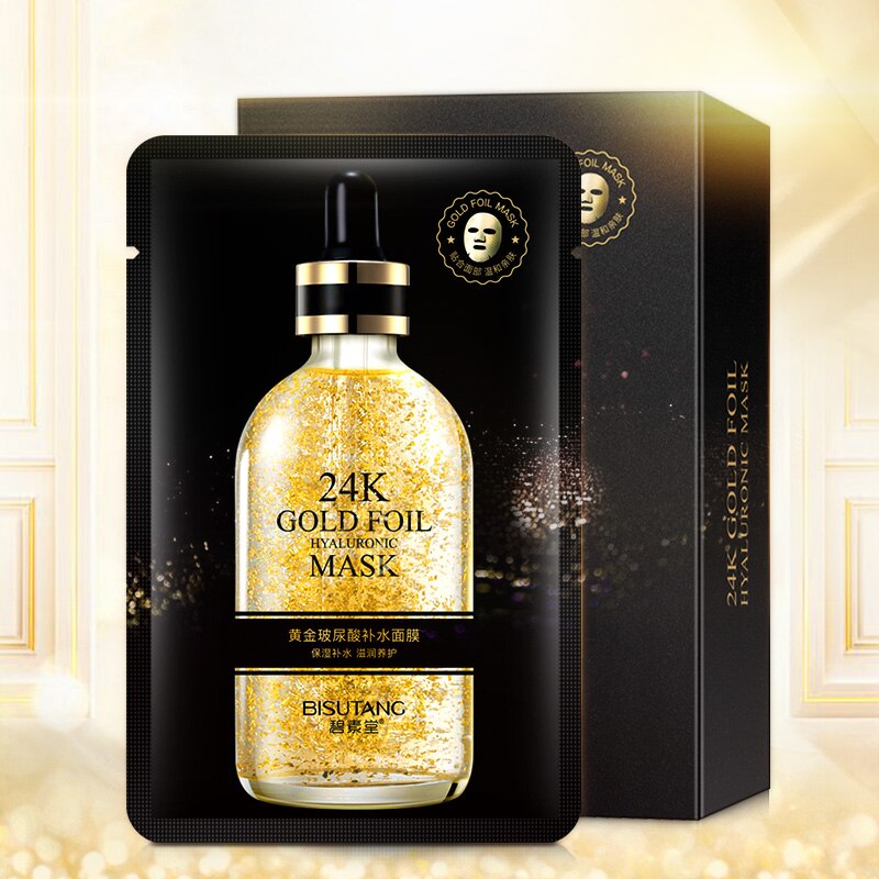 10 Pieces 24k Gold Hyaluronic Acid Moisturizing Film Moisturizing Tightening Brightening Anti-wrinkle and Skin Care Face Mask 10 Pieces 24k Gold Hyaluronic Acid Moisturizing Film Moisturizing Tightening Brightening Anti-wrinkle and Skin Care Face Mask