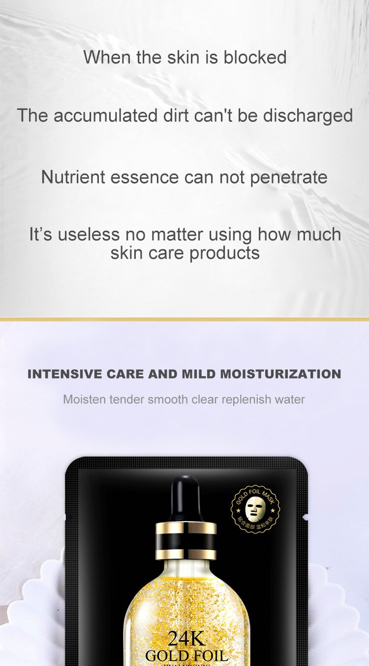 10 Pieces 24k Gold Hyaluronic Acid Moisturizing Film Moisturizing Tightening Brightening Anti-wrinkle and Skin Care Face Mask 10 Pieces 24k Gold Hyaluronic Acid Moisturizing Film Moisturizing Tightening Brightening Anti-wrinkle and Skin Care Face Mask
