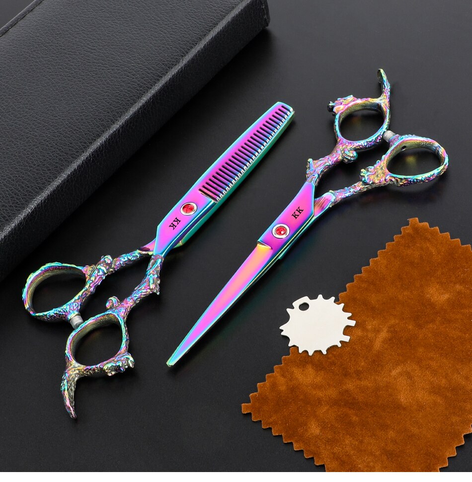 KK Japan Original Professional Hair Cutting Scissors Thinning Barber Scissors Set Salon Hairdressing Scissors Barber Tools Hair