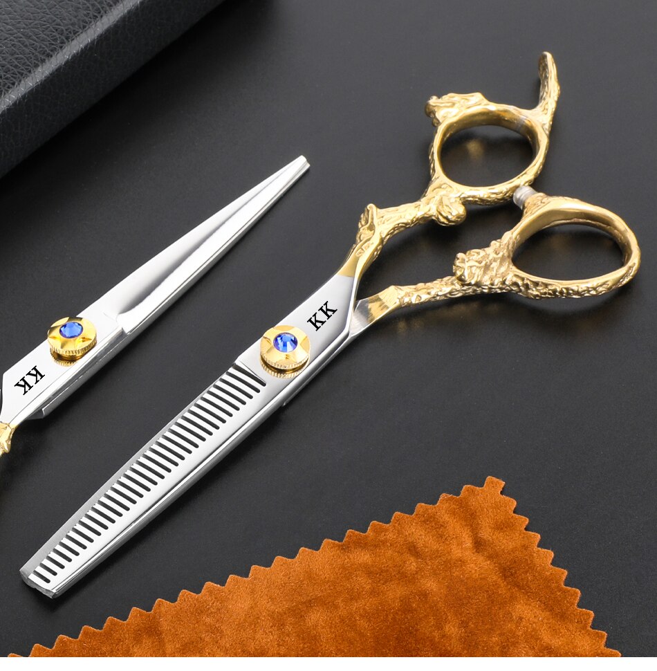 KK Japan Original Professional Hair Cutting Scissors Thinning Barber Scissors Set Salon Hairdressing Scissors Barber Tools Hair
