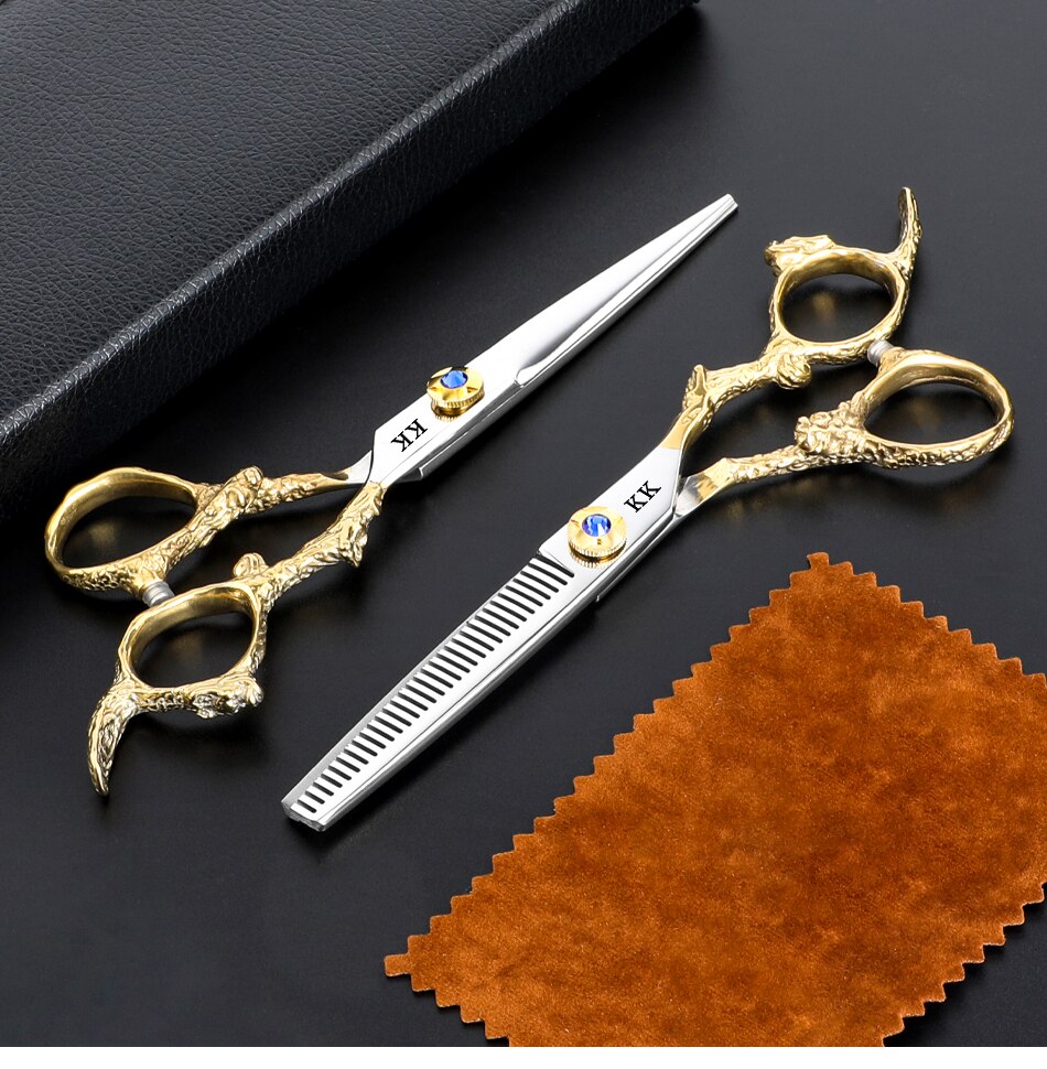 KK Japan Original Professional Hair Cutting Scissors Thinning Barber Scissors Set Salon Hairdressing Scissors Barber Tools Hair
