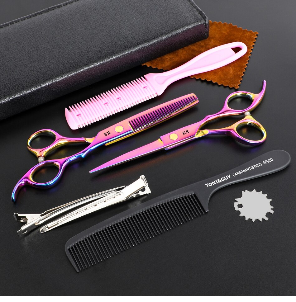 KK Japan Original Professional Hair Cutting Scissors Thinning Barber Scissors Set Salon Hairdressing Scissors Barber Tools Hair