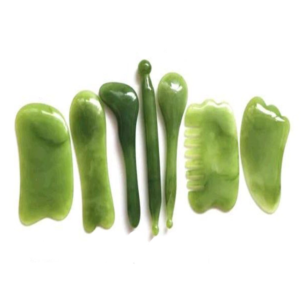 7pcs/set Jade Massagers For Face Body Gua Sha Scraper Beauty Facial Roller Set Natural Gouache Stone Massage Slimming Skin Care 7pcs/set Jade Massagers For Face Body Gua Sha Scraper Beauty Facial Roller Set Natural Gouache Stone Massage Slimming Skin Care