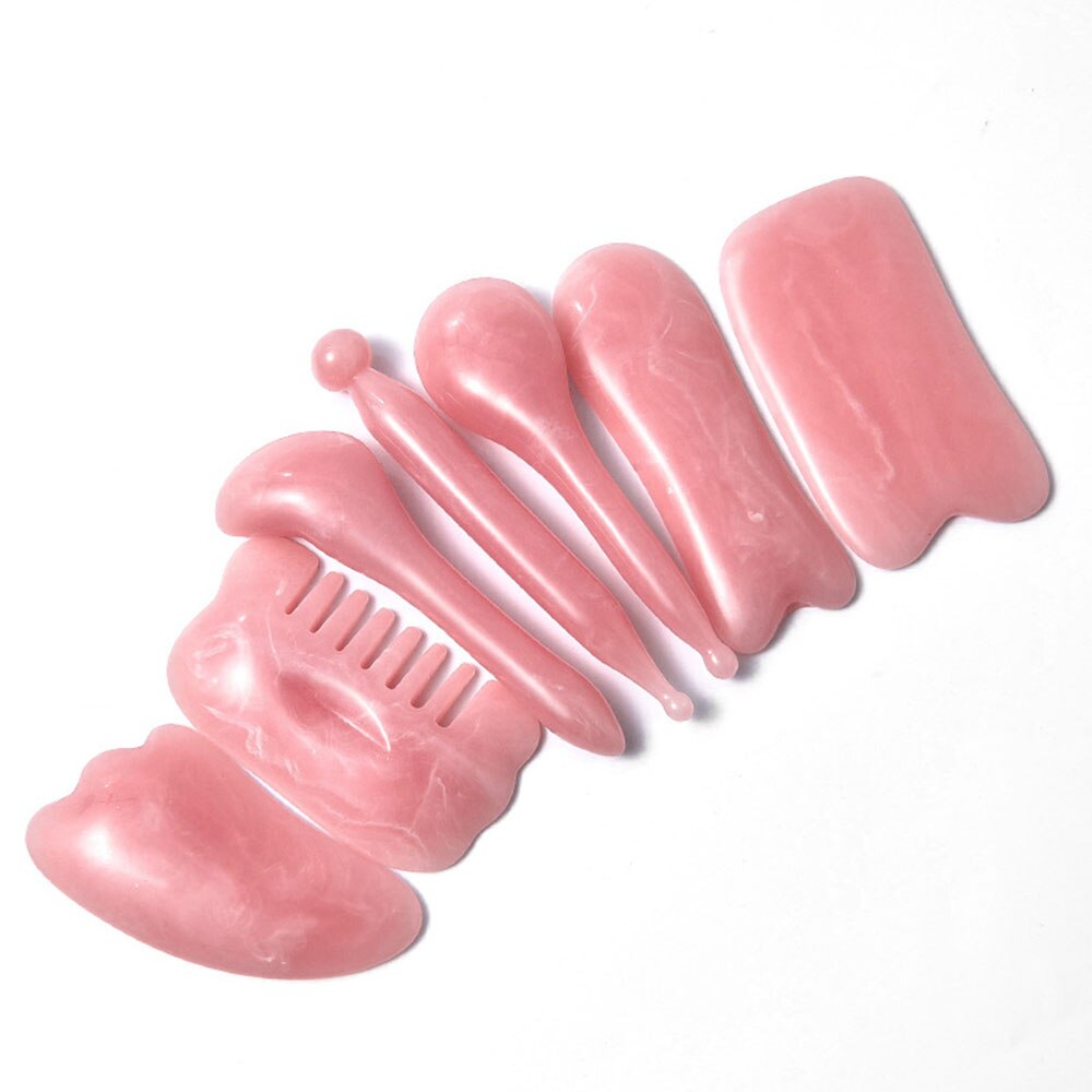7pcs/set Jade Massagers For Face Body Gua Sha Scraper Beauty Facial Roller Set Natural Gouache Stone Massage Slimming Skin Care