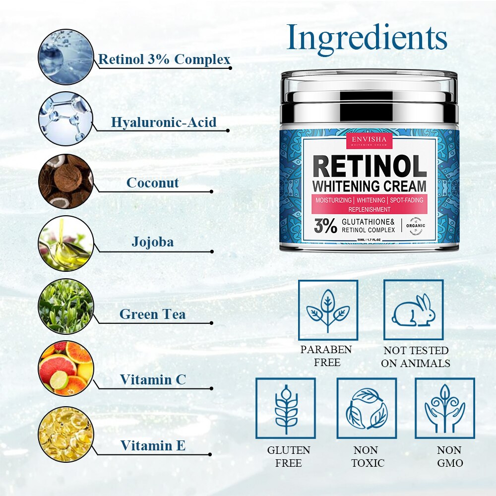 ENVISHA Neck Retinol Face Cream Vitamin Collagen Whitening Anti-Wrinkle Aging Moisturizer Skin Care Hyaluronic Acid Whitening ENVISHA Neck Retinol Face Cream Vitamin Collagen Whitening Anti-Wrinkle Aging Moisturizer Skin Care Hyaluronic Acid Whitening