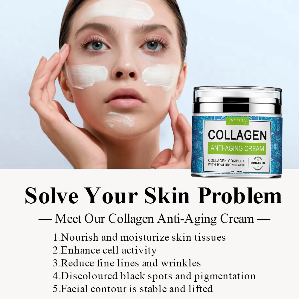 ENVISHA Face Cream Collagen Hyaluronic Acid Skin Care Anti-Wrinkle Moisturizing Anti-Aging Night Shrink Pores Whitening Smooth ENVISHA Face Cream Collagen Hyaluronic Acid Skin Care Anti-Wrinkle Moisturizing Anti-Aging Night Shrink Pores Whitening Smooth