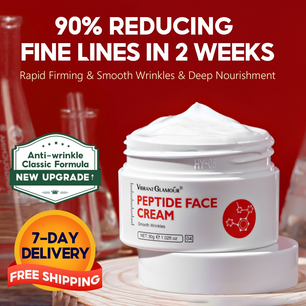 VIBRANT GLAMOUR Six Peptides Face Cream Anti Aging Wrinkle Whitening Moisturizing Collagen Firming Skin For Women Skin Care 30g VIBRANT GLAMOUR Six Peptides Face Cream Anti Aging Wrinkle Whitening Moisturizing Collagen Firming Skin For Women Skin Care 30g
