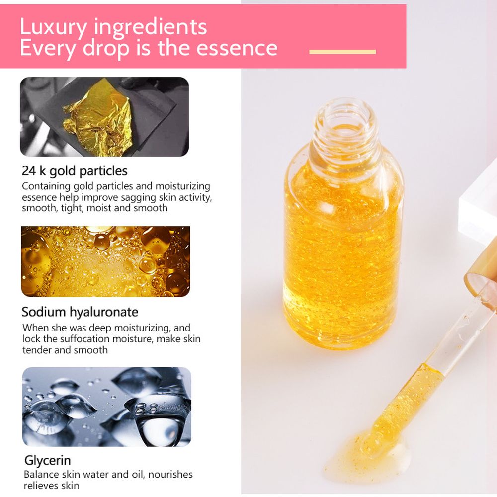 New Arrival 24k Gold Foil Face Serum Fruit Plant Essence Repairing Shrink Pores Whitening Moisturizing Skin Care Products 30ml New Arrival 24k Gold Foil Face Serum Fruit Plant Essence Repairing Shrink Pores Whitening Moisturizing Skin Care Products 30ml