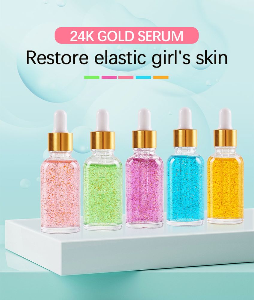 New Arrival 24k Gold Foil Face Serum Fruit Plant Essence Repairing Shrink Pores Whitening Moisturizing Skin Care Products 30ml