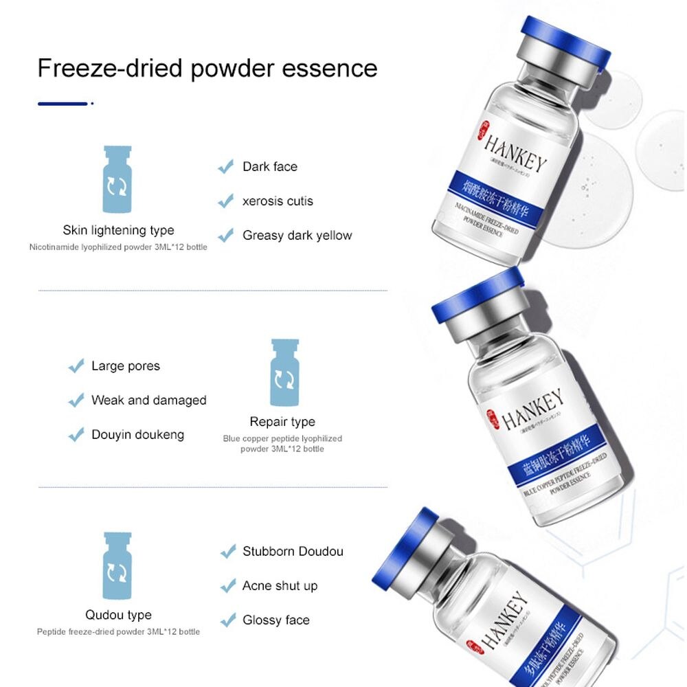 Blue Copper Peptide Lyophilized Powder Face Serum Set Whitening Anti-Wrinkle Lifting Nourishing Shrink Pore Face Serum Skin Care Blue Copper Peptide Lyophilized Powder Face Serum Set Whitening Anti-Wrinkle Lifting Nourishing Shrink Pore Face Serum Skin Care