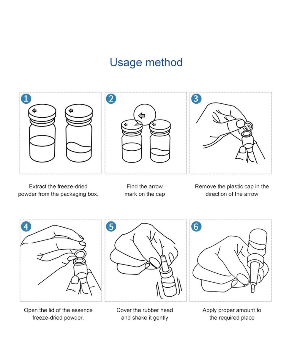 Blue Copper Peptide Lyophilized Powder Face Serum Set Whitening Anti-Wrinkle Lifting Nourishing Shrink Pore Face Serum Skin Care