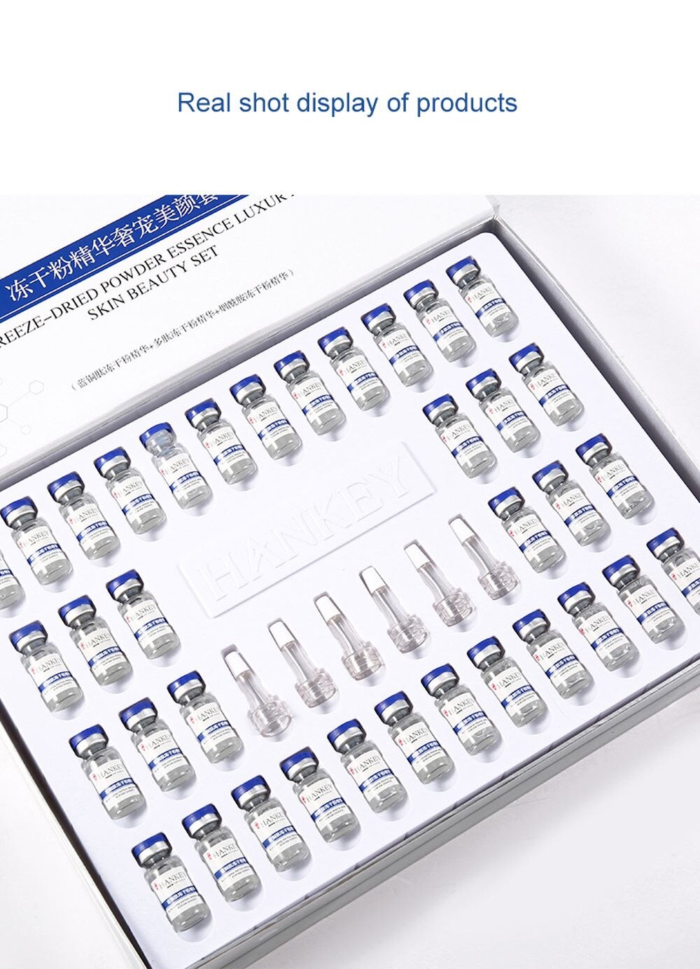 Blue Copper Peptide Lyophilized Powder Face Serum Set Whitening Anti-Wrinkle Lifting Nourishing Shrink Pore Face Serum Skin Care