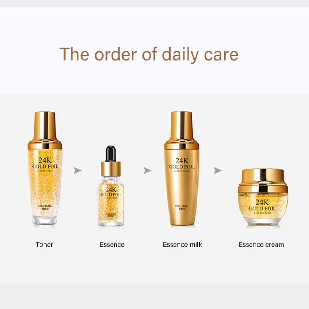 LAIKOU 5PCS 24K Gold Nicotinamide Skin Care Set Repairing Moisturizing Whitening Face Tonic Cream Anti-Aging Face Essence Care LAIKOU 5PCS 24K Gold Nicotinamide Skin Care Set Repairing Moisturizing Whitening Face Tonic Cream Anti-Aging Face Essence Care