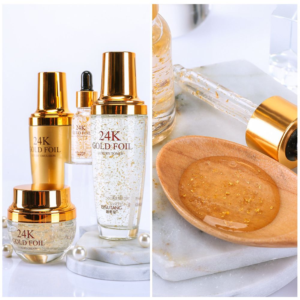 LAIKOU 5PCS 24K Gold Nicotinamide Skin Care Set Repairing Moisturizing Whitening Face Tonic Cream Anti-Aging Face Essence Care LAIKOU 5PCS 24K Gold Nicotinamide Skin Care Set Repairing Moisturizing Whitening Face Tonic Cream Anti-Aging Face Essence Care