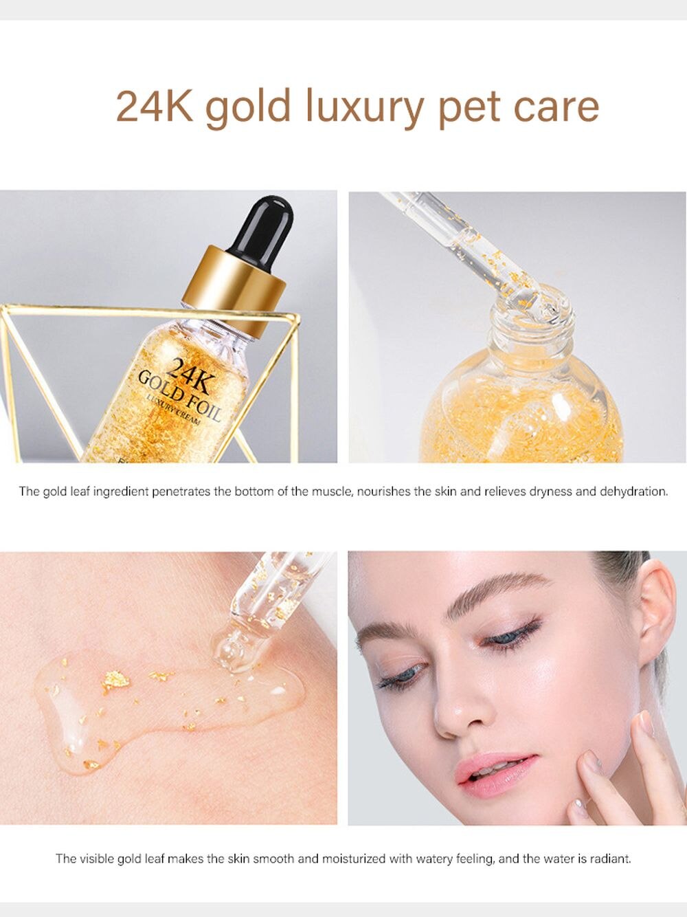 LAIKOU 5PCS 24K Gold Nicotinamide Skin Care Set Repairing Moisturizing Whitening Face Tonic Cream Anti-Aging Face Essence Care LAIKOU 5PCS 24K Gold Nicotinamide Skin Care Set Repairing Moisturizing Whitening Face Tonic Cream Anti-Aging Face Essence Care