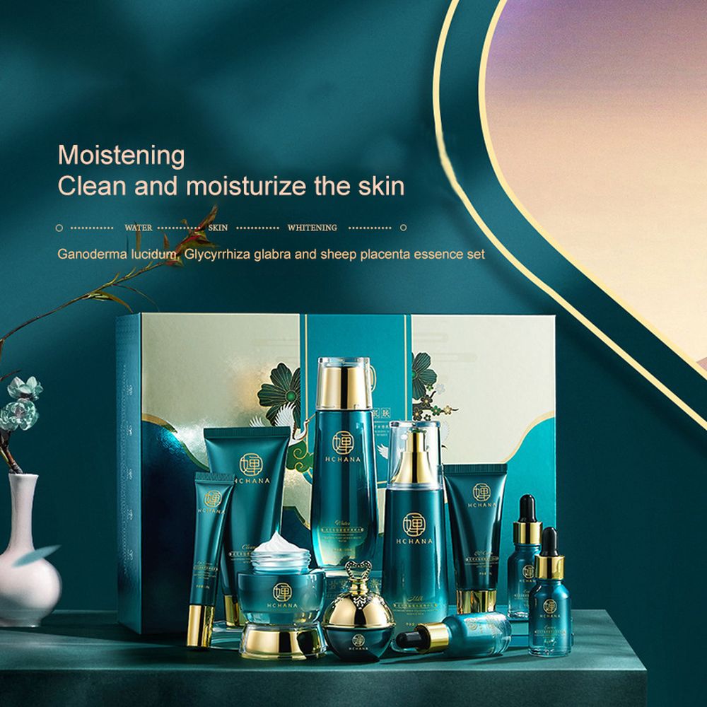 LAIKOU Ganoderma Lucidum 10PCS Face Skin Care Product Facial Cleanser Toner Essence Milk Essence Cream Eye Cream BB Cream Set LAIKOU Ganoderma Lucidum 10PCS Face Skin Care Product Facial Cleanser Toner Essence Milk Essence Cream Eye Cream BB Cream Set